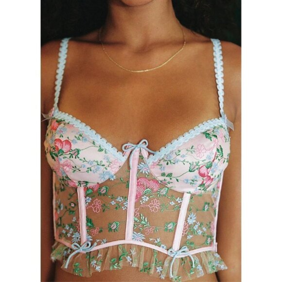 💕FOR LOVE AND LEMONS💕 Swaying Rose Bustier ~ Large L NWT - Picture 8 of 16